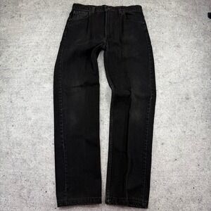 Vintage Made in USA Black Levis 505 Straight Leg Jeans 1993 33x33 (36x34 Tag)
